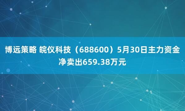 博远策略 皖仪科技（688600）5月30日主力资金净卖出659.38万元