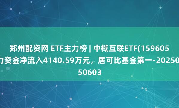 郑州配资网 ETF主力榜 | 中概互联ETF(159605)主力资金净流入4140.59万元，居可比基金第一-20250603