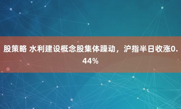 股策略 水利建设概念股集体躁动，沪指半日收涨0.44%